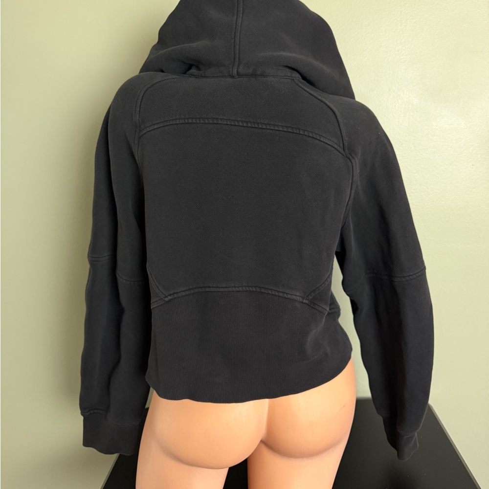 LULULEMON CROPPED SCUBA HOODIE SWEATSHIRT BLACK QUARTER ZIP SIZE XS/S - Picture 4 of 7